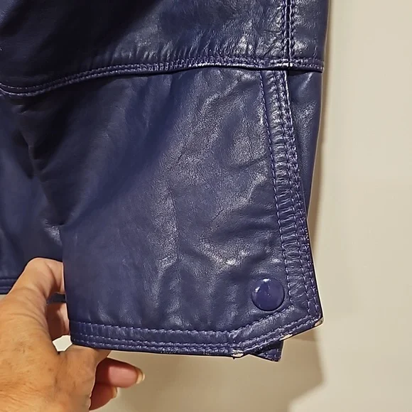 WILSON'S LEATHER Purple bomber biker moto jacket pockets lined  great color! - Picture 5 of 16